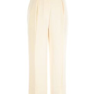 Jones New York Ivory Wide Leg Silk Pants